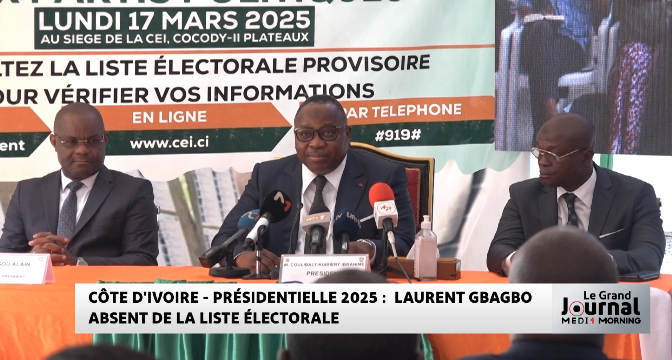 Présidentielle 2025 en Côte d'Ivoire : Laurent Gbagbo absent de la liste électorale