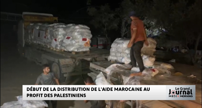 Début de la distribution de l&rsquo;aide marocaine au profit des palestiniens