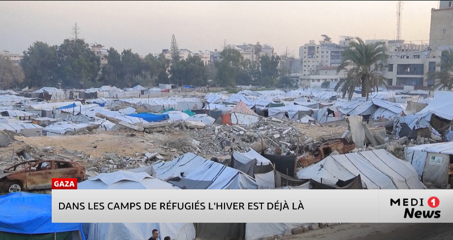 Gaza : plus de 90 % des tentes détruites par les inondations, les familles exposées au froid