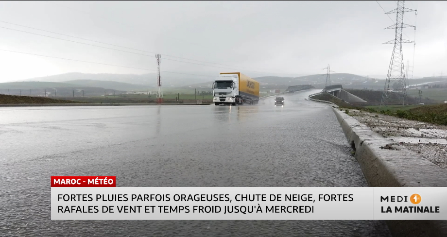Fortes pluies, chute de neige, fortes rafales de vent et temps froid jusqu'à mercredi