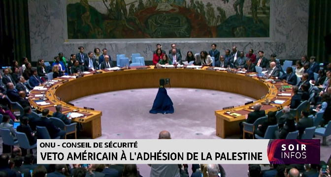Conseil de sécurité de l’ONU : Veto américain à l’adhésion de la Palestine