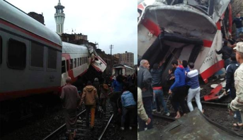 حادث اصطدام قطارين في مصر يخلف جرحى