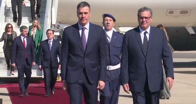 Arrivée au Maroc du Président du gouvernement espagnol Pedro Sanchez