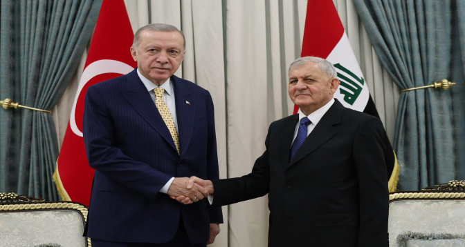 Le président turc Recep Tayyip Erdogan en visite à Bagdad