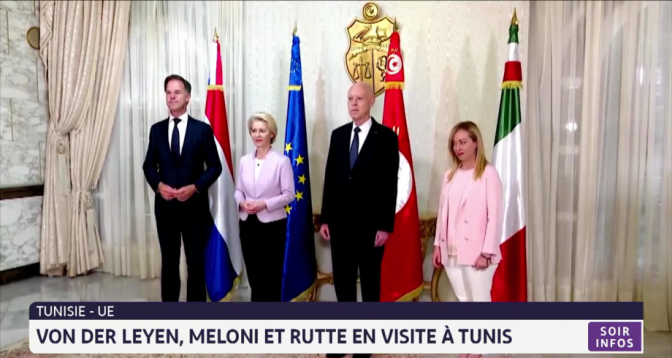 Von der Leyen, Meloni et Rutte en visite à Tunis 
