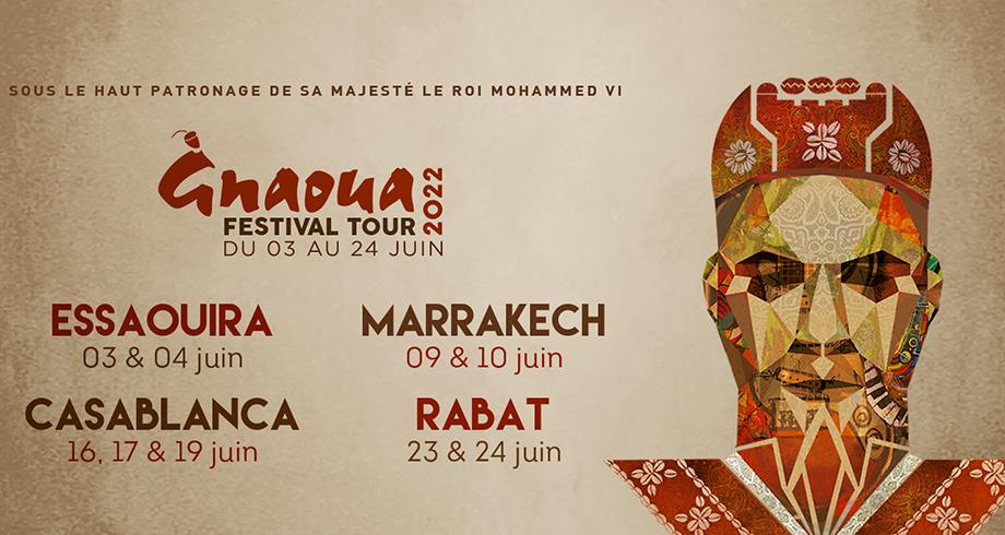 Fin de tournée pour le Gnaoua Festival Tour les 23 et 24 juin à Rabat 