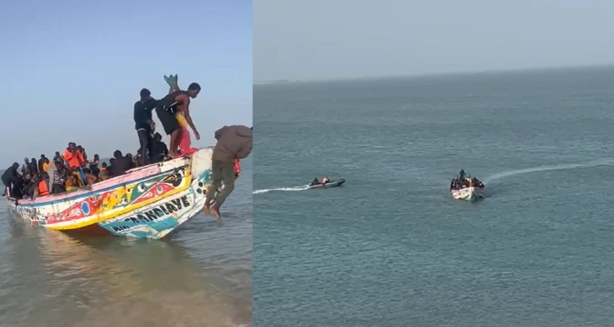 Dakhla : La Marine Royale intercepte une pirogue avec 201 candidats à la migration irrégulière