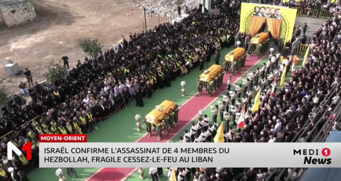 Israël confirme l&rsquo;assassinat de 4 membres du Hezbollah, fragile cessez-le-feu au Liban